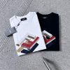 Fendi23SS latest and top version embroidered letters green and red webbing trendy brand all-match short sleeves, the top quality counter