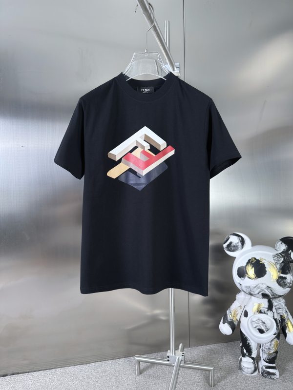 Fendi23SS latest and top version embroidered letters green and red webbing trendy brand all-match short sleeves, the top quality counter - Image 9
