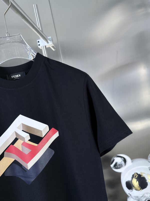 Fendi23SS latest and top version embroidered letters green and red webbing trendy brand all-match short sleeves, the top quality counter - Image 7