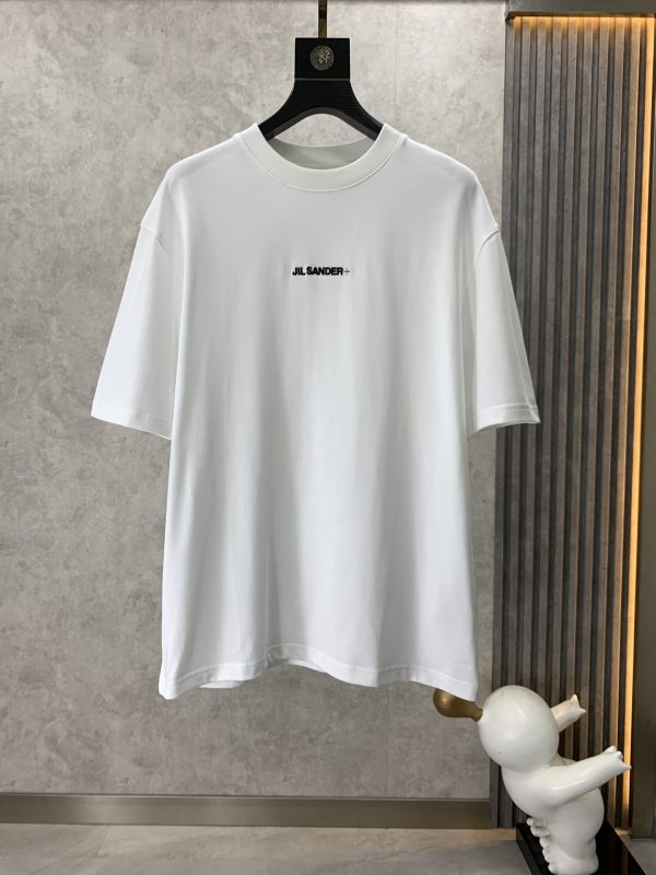 JIL Sander 2023 summer new drop-shoulder profile short-sleeved T-shirt, jacquard logo on the chassis, imported machine blessing, embroidery is exquisite and three-dimensional - Image 17
