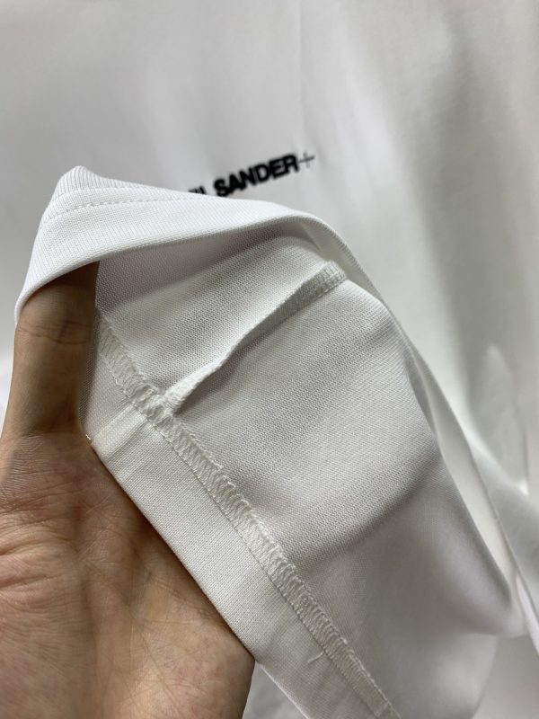 JIL Sander 2023 summer new drop-shoulder profile short-sleeved T-shirt, jacquard logo on the chassis, imported machine blessing, embroidery is exquisite and three-dimensional - Image 10