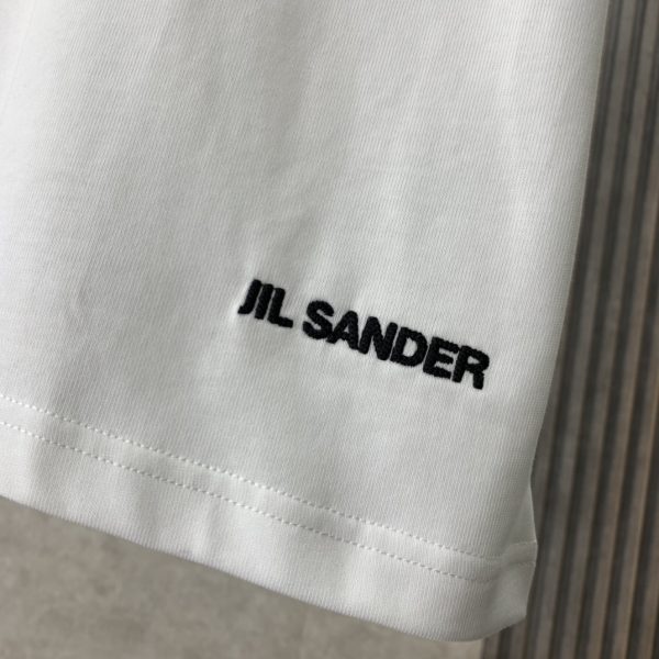 JIL Sander 2023 summer new drop-shoulder profile short-sleeved T-shirt, jacquard logo on the chassis, imported machine blessing, embroidery is exquisite and three-dimensional - Image 4
