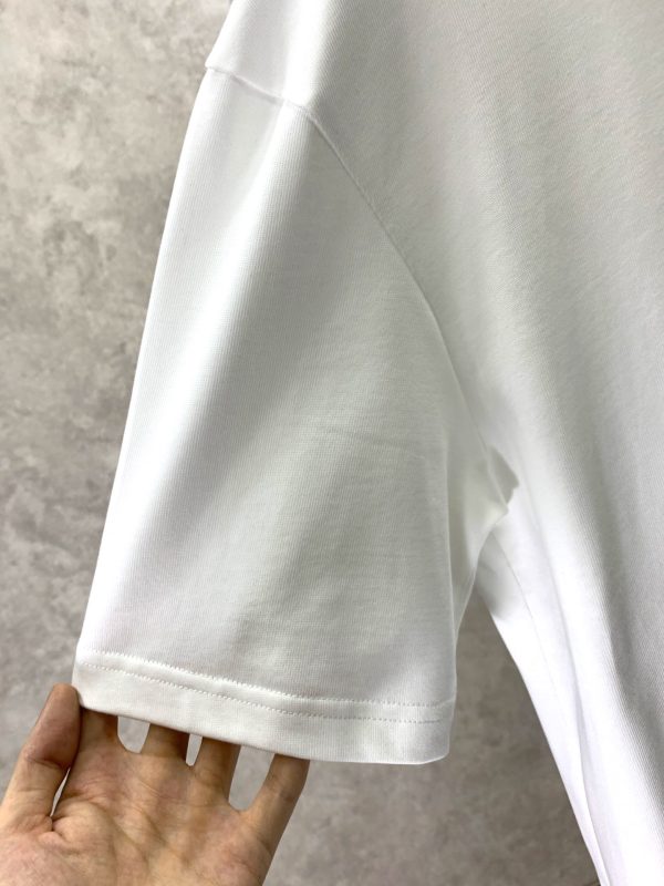 JIL Sander 2023 summer new drop-shoulder profile short-sleeved T-shirt, jacquard logo on the chassis, imported machine blessing, embroidery is exquisite and three-dimensional - Image 3