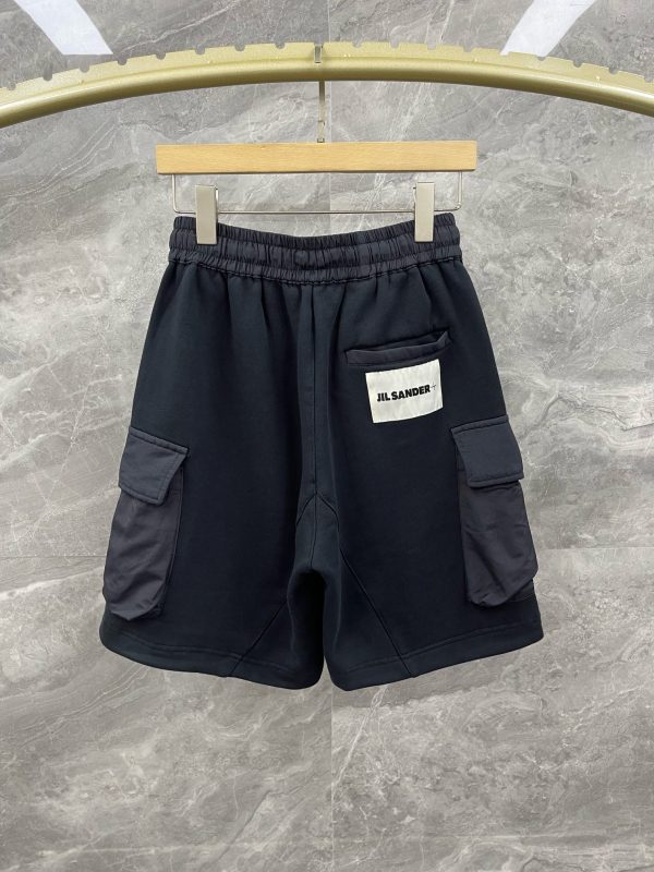 SS new trendy brand JIL SANDER three-dimensional printed rubber logo cotton drawstring five-point pants, men's Velcro large pocket splicing tooling version high street shorts - Image 9