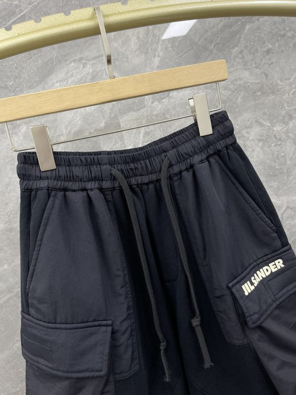 SS new trendy brand JIL SANDER three-dimensional printed rubber logo cotton drawstring five-point pants, men's Velcro large pocket splicing tooling version high street shorts - Image 8