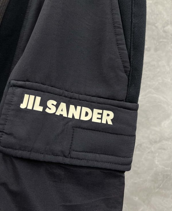 SS new trendy brand JIL SANDER three-dimensional printed rubber logo cotton drawstring five-point pants, men's Velcro large pocket splicing tooling version high street shorts - Image 7