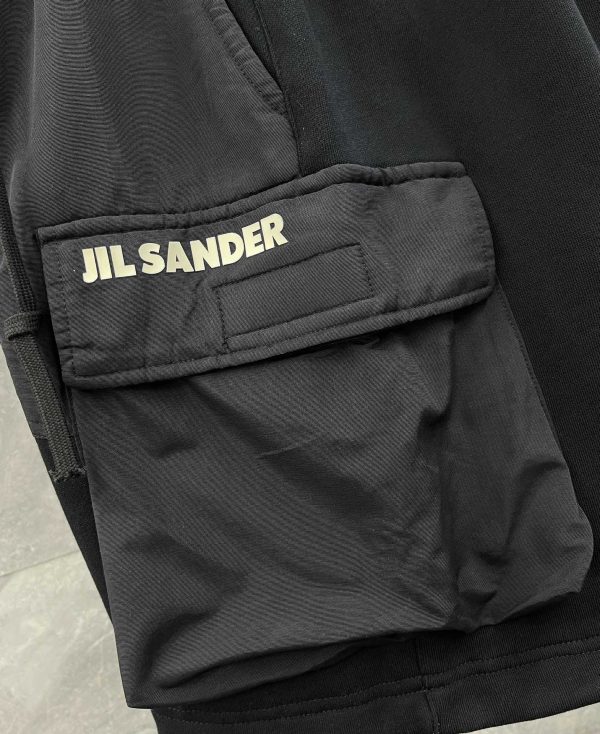 SS new trendy brand JIL SANDER three-dimensional printed rubber logo cotton drawstring five-point pants, men's Velcro large pocket splicing tooling version high street shorts - Image 5