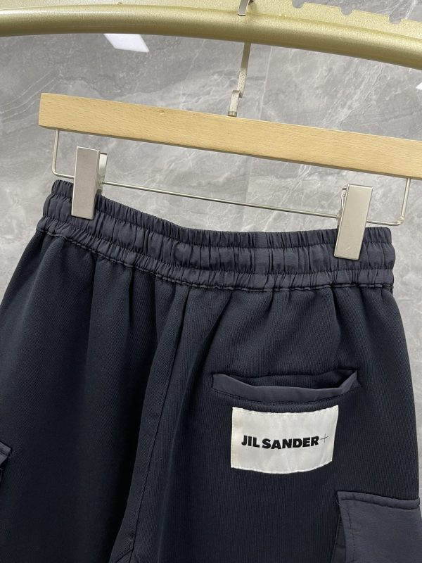 SS new trendy brand JIL SANDER three-dimensional printed rubber logo cotton drawstring five-point pants, men's Velcro large pocket splicing tooling version high street shorts - Image 3