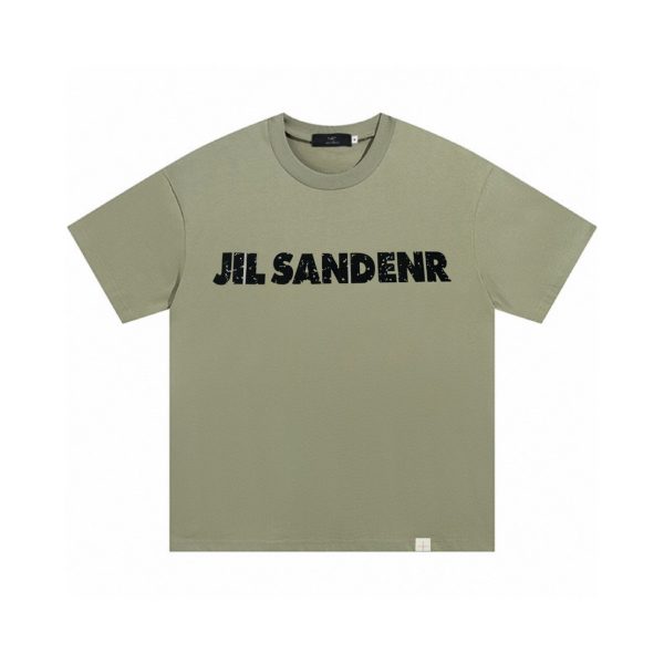 Arctertx/ Archeopteryx x JIL SANDER joint cooperation flocking foam printing gold thread embroidery casual short sleeves - Image 9
