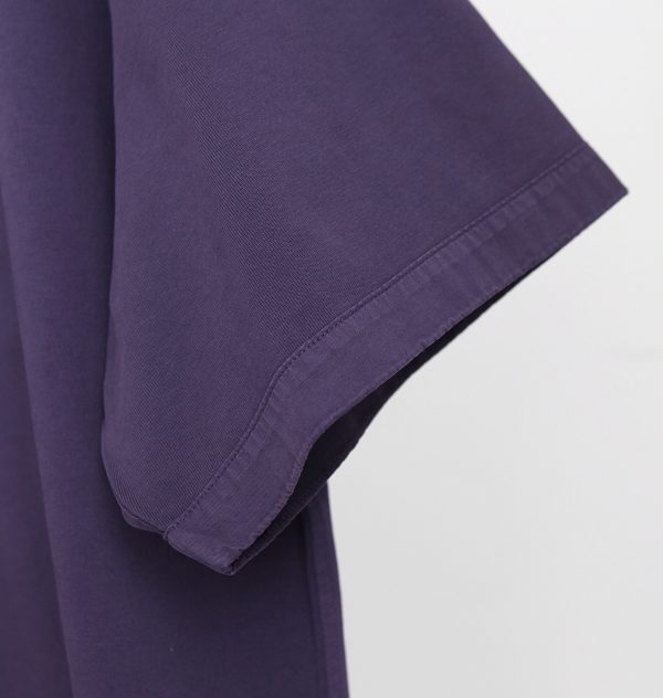 JIL Sander JIL Sander 23 spring and summer new JIL letter patch, basic grape purple loose personality elastic hem half sleeves, round neck short-sleeved T-shirt, high-weight combed cotton twill cotton fabric - Image 13