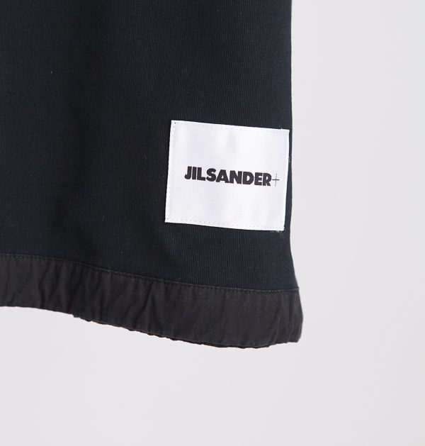 JIL Sander JIL Sander 23 spring and summer new JIL letter patch, basic grape purple loose personality elastic hem half sleeves, round neck short-sleeved T-shirt, high-weight combed cotton twill cotton fabric - Image 8
