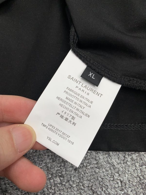 YSL Saint Laurent men's 2023 spring and summer new short-sleeved T-shirts, the summer office is elegant, tall and fashionable, and the first choice is a round neck short-sleeved - Image 9