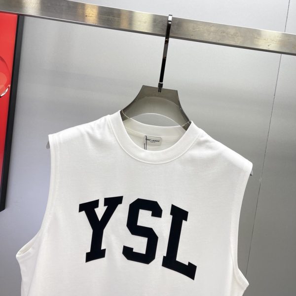 ⚜️YSL* Yves Saint Laurent 2023 spring and summer latest explosion vest recommended! The same style for men and women ~ chest color letter print design! Simple and rude! big boy breath - Image 5