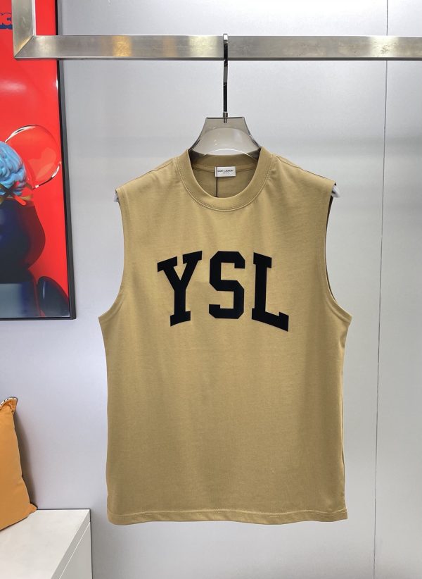 ⚜️YSL* Yves Saint Laurent 2023 spring and summer latest explosion vest recommended! The same style for men and women ~ chest color letter print design! Simple and rude! big boy breath - Image 22