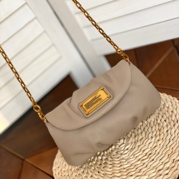THE KARLIE Marc Jacobs Leather Retro Modern Mini Messenger Bag Shoulder Bag Clutch elephant gray - Image 3