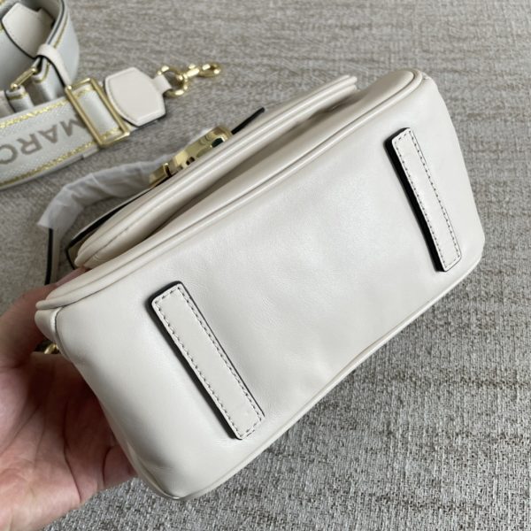 The Latest Glossy Calfskin Cross-Body Bag With Mj Shoulder Strap Is Detachable And Adjustable In Length And Dust Bag White - Image 3