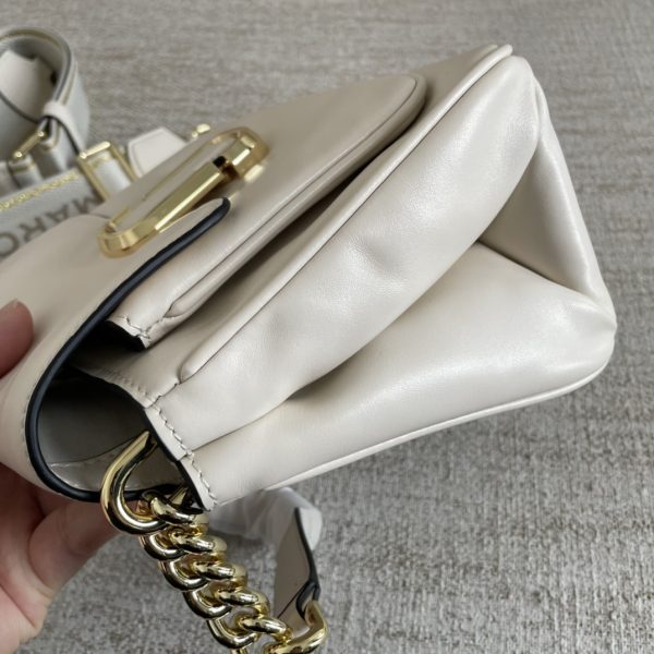 The Latest Glossy Calfskin Cross-Body Bag With Mj Shoulder Strap Is Detachable And Adjustable In Length And Dust Bag White - Image 5