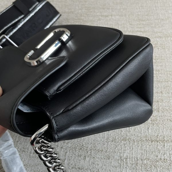 The Latest Glossy Calfskin Cross-Body Bag With Mj Shoulder Strap Is Detachable And Adjustable In Length And Dust Bag Black - Image 5