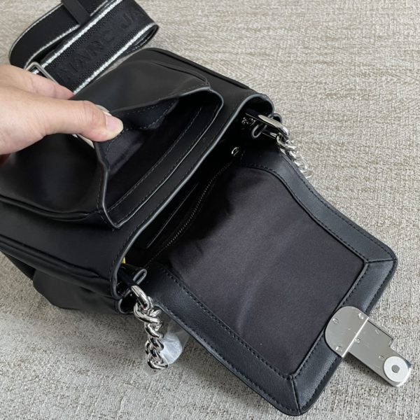 The Latest Glossy Calfskin Cross-Body Bag With Mj Shoulder Strap Is Detachable And Adjustable In Length And Dust Bag Black - Image 7