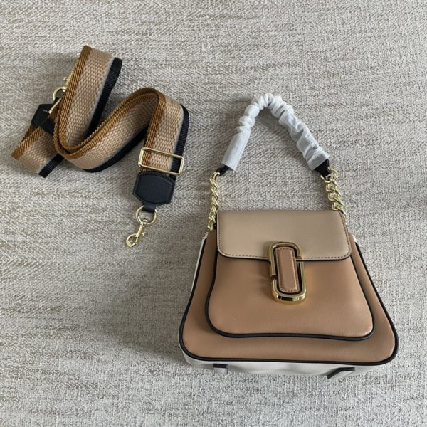 The Latest Glossy Calfskin Cross-Body Bag With Mj Shoulder Strap Is Detachable And Adjustable In Length And Dust Bag Brown