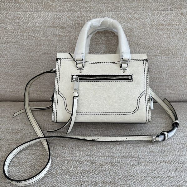 Marc Jacobs Tote Cross-Body Bag Pebbled Top Cowhide Leather Ultra-Soft And Delicate Dust Bag White