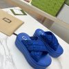 Gucci's latest GG platform slippers are a leg puller blue