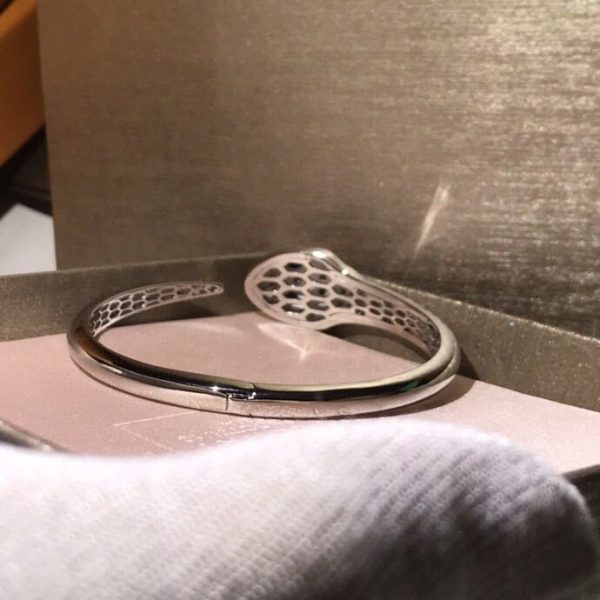 Serpenti Diamond Snake Head Cuff Bracelet - Image 3