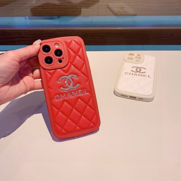 Chanel mobile phone case flower camera hole glitter logo all-inclusive mobile phone case feels comfortable B - Image 6