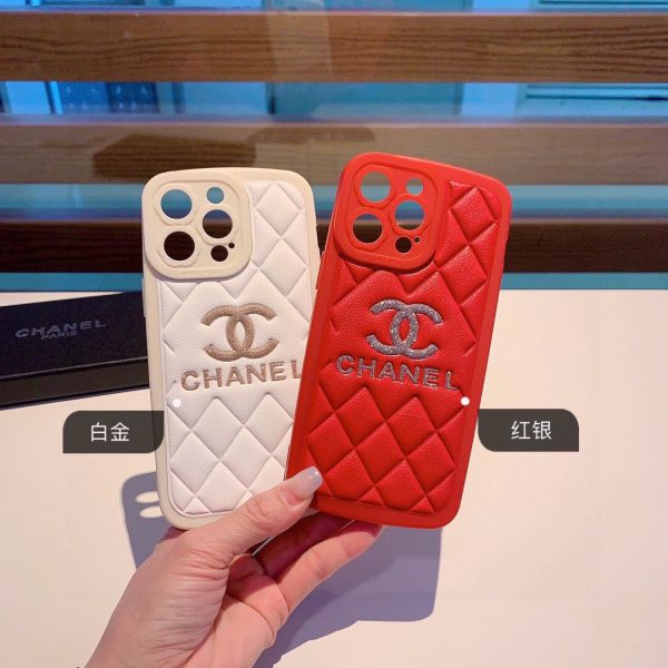 Chanel mobile phone case flower camera hole glitter logo all-inclusive mobile phone case feels comfortable B - Image 8